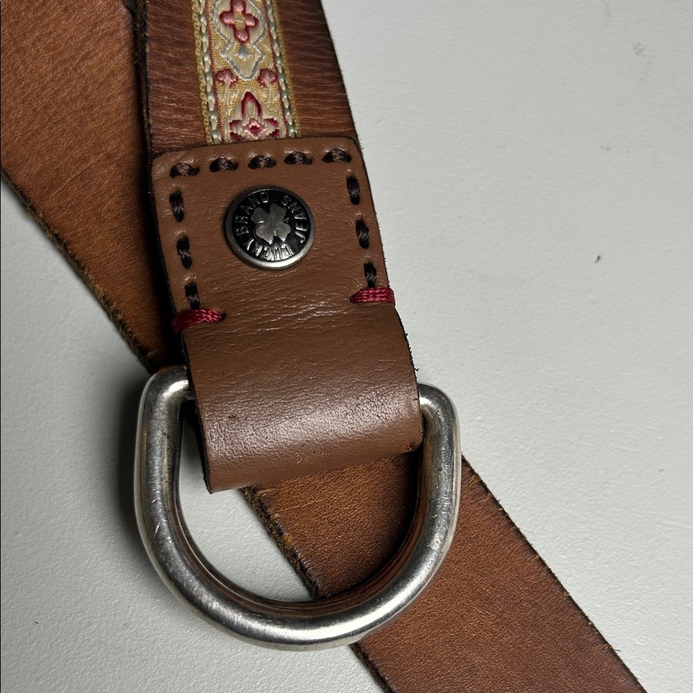 Lucky Brand Leather Belt 37.5" Long 1.5" Wide Vintage Lucky Brand Jeans Belt